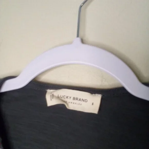 Lucky Brand Blouse Women S Long Sleeve Embroidery Boho Gray Pink - Picture 8 of 12